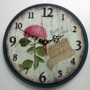 헤리티지공예 데쿠파주 냅킨아트-우드폼아트 빈티지 원형 시계 이미지