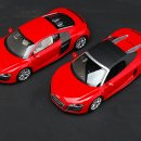 AUDI R8 V10 5.2 FSI 2009 Ibis RED 와 AUDI R8 SPYDER FSI 5.2 quattro BRILLANT RED 09217R 이미지