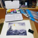 하프팔레트 | 문교 틴케이스 팔레트 I 어반스케치 도구 I 화이트나이츠 고체물감 실사용 리뷰