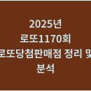 2025년 로또1170회 로또당첨판매점 정리 및 분석
