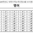 2025학년도 대수능 모의고사(평가원) 6월 영어 문제지와 정답 이미지