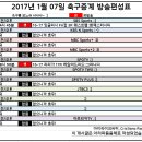 2017년 1월 7일 (토요일) 축구중계 방송편성표 이미지