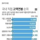 국내 직업 고액연봉 순위 이미지