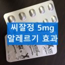 씨잘정 5mg 부작용 효능 지르텍 항히스타민제 복용방법 복용후기