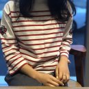 럭키슈에뜨신세계백화점 | 럭키슈에뜨 레드 스트라이프 티셔츠, LFTAM20700 세인트제임스 비교 착용후기