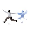 [고래뱃속] 새와 춤추는 사람 이미지