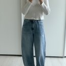 161 | 유니클로 배기커브진 연청 25사이즈 후기 161cm 착용 사이즈 와이드핏 핏리뷰