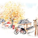 수묵일러스트와 캘리그라피 이미지