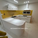 스와니 | 진주 12T 싱크대상판 라운드아일랜드 주방상판 리모델링 인조대리석 시공후기 / LX하이막스 스와니(G193)