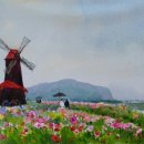 수분가득 수채화 이미지