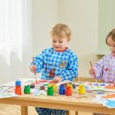 신나는 유아미술 | 따블리에 유아 전신 문센 미술가운 갯벌체험옷 방수 체크 샘방지봉제