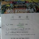 2003년 뜀도령의 마라톤 대회 기록증 및 배번 이미지