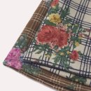 부드러운 코튼면 트윌 플라워 체크원단 가든파티2종 이미지