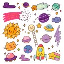 outer space object kawaii doodle 이미지