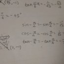 삼각함수 -45도에 대한 사인 코사인 탄젠트 값 맞는지 봐주라ㅠㅠㅠ 이미지