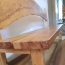 통나무 원목 긴 의자 이미지