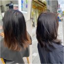 비쥬얼아우라 - 54886 | 광주 북구 미용실 광주역 비쥬얼아우라 매트브라운 염색 중단발 레이어드컷 후기