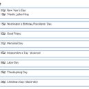 2010년 미국시장 휴장일 이미지