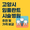 고양시 임플란트 잘하는 곳 가격 견적 비용 (2025년 최신)