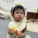 테리네간식 | 💛 베베온리앙 클라우드 테리 오가닉 헤어밴드 &amp; 턱받이 세트 - 출산 준비물, 백일 선물 추천