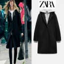 자라 여성 블랙 탈부착 후드 패치워크 코트 자켓 ZARA 이미지