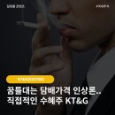 [고수PICK] 꿈틀대는 담배가격 인상론. 담배가격 인상 수혜주 <b>KT&G</b>(<b>033780</b>)