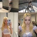 에스파 윈터, 금발에 라벤더 레이스…자전거 타는 '요정 실존' 러블리한 패션으로 매력 이미지