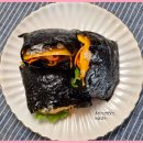 샌드위치처럼 만들어서 맛있게 먹은 김밥샌드 이미지