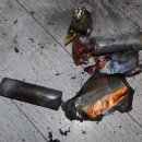 휴대용 선풍기 충전하다 배터리 폭발 화재 이미지