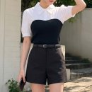 로엠 뷔스티에 매칭 반팔 블라우스 여성 여름 상의 코디 후기