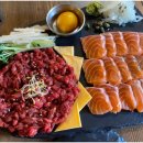 육회랑 연어랑 이미지