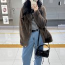 쎄미헤어 | 무신사 퍼자켓 쎄미 에코퍼 브라운 자켓 겨울 아우터 코디
