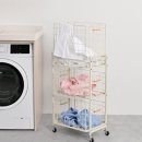 빨래모아 | [생활템 리뷰] 생활의견 이동식 빨래바구니 3단 사용 후기 대용량빨래바구니