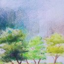 색연필로 그리는 풍경화 이미지