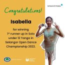 Congratulations to Isabella for winning 1st Runner-Up in Solo 이미지