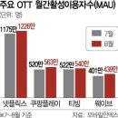 OTT순위 2위에 도달한 쿠팡플레이 이미지