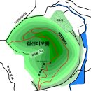 모양새가 굼벵이 형태를 하고 있는 갑선이오름 이미지