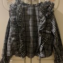 [후기]더블유컨셉 인어스웨이 inusway iuw341 Plaid-check frill blouse (black)