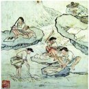 개울가에 빨래터 이미지