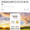 [주말날씨] 산발적 소나기! 우산 챙기세요. 이미지