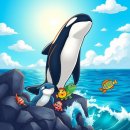 돌고래와펭귄 이미지