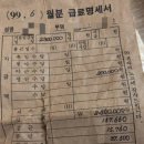 1999년대 직장인 급료명세서 이미지