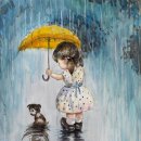 비오는날 수채화 이미지