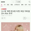 SM 측 "태연 콘서트 티켓, 부당 거래 발견시 취소 조치" 이미지