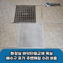 화장실 바닥타일교체 욕실 배수구 유가 주변깨짐 수리 비용