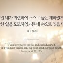 오늘의 '영어성경 사진'(606강) “스스로 높은 체 하지 마세요”(잠언 30장 32절) 이미지