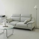 뉴동서카인테리어 | 동서가구 뉴테라 천연면피가죽 소파 3인용 라이트그레이 실사용 후기