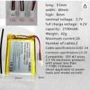 중국 리튬폴리머 배터리 804050 3.7V 2000mAh KC 인증 SPEC 폴리머(Polymer) 이미지