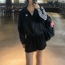 3399 | 아디다스 에센셜 3s 우븐 윈드브레이크 HT3399 블랙 s | 내돈내산 후기 | 키작녀 착용샷