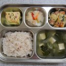 20230616 - 수수밥, 근대맑은국, 삼색달걀찜, 팽이버섯당근볶음,배추김치 이미지